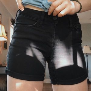 BLACK DENIM SHORTS